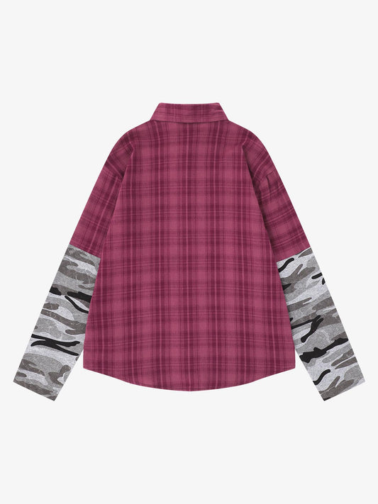 Camouflage Portrait Print Long-Sleeve Shirt