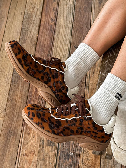 Leopard Print Sneakers for Women - Trendy and Comfortable Athletic Shoes 