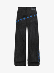 Star Equestrian Embroidered Double-Waist Jeans