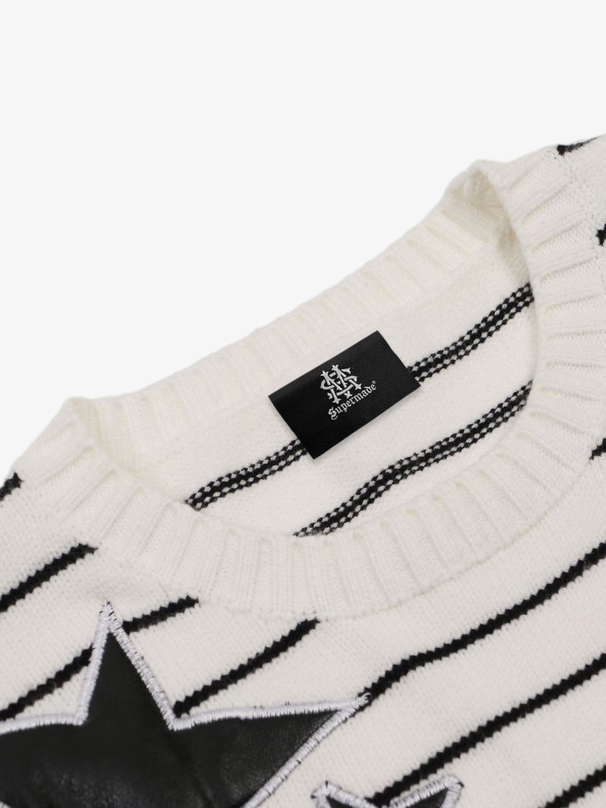 Striped Star-Embellished Sweater for Casual Elegance 