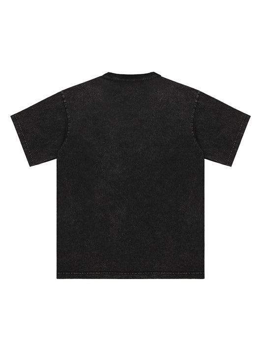 Thesupermade Washed Distressed Print T-shirt 