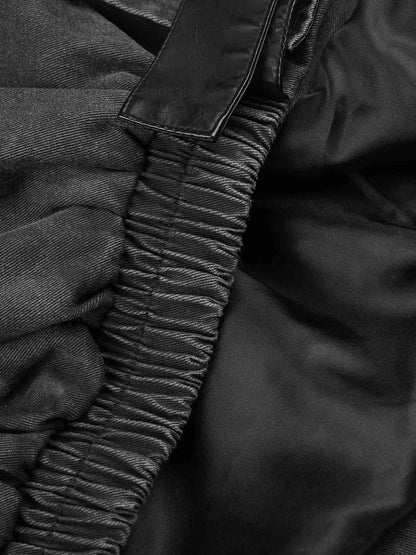 Thesupermade Distressed Asymmetrical Placket Boxy Fit Workwear Jacket