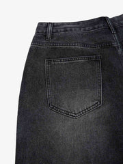 Vintage Barbed Wire Embroidery Distressed Washed Denim Jorts 