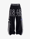 Graphic Color Block Double-Waist Sweatpants