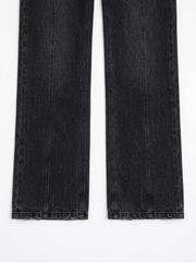 Scorpion Embroidered Pearl-Studded Distressed Straight-Leg Jeans