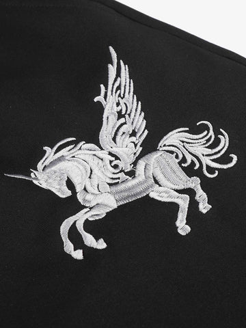 Flag Graphic Embroidered Sweatpants