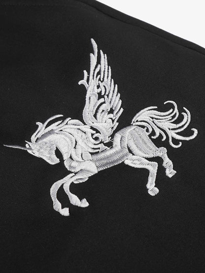 Flag Graphic Embroidered Sweatpants