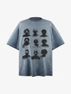 Cotton Oversized Graphic T-Shirt with Vintage Portrait Print for Men Women Streetwear Fashion 