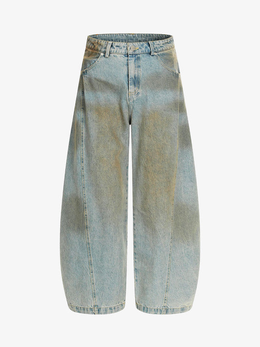 Street Deconstructed Spray Painted Machete Jeans 