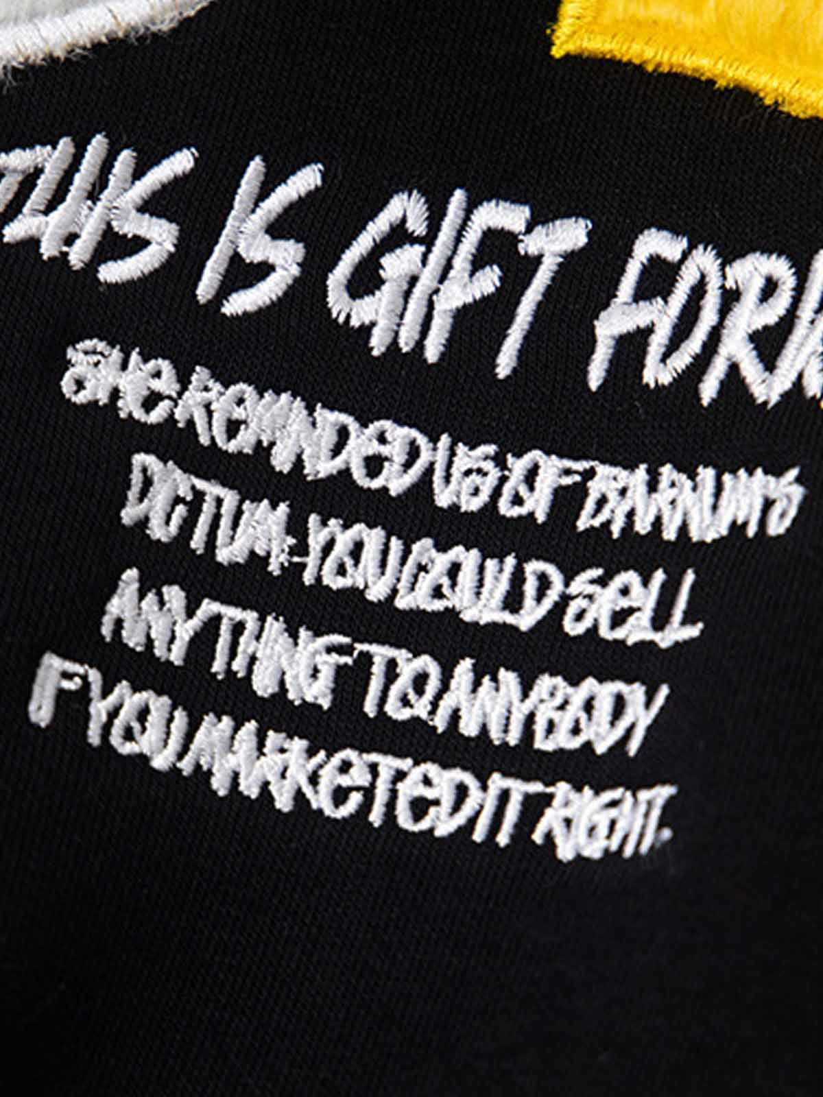 Retro Chenille Lettering Fleece Hoodie 