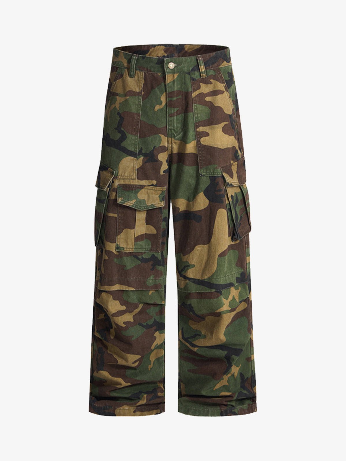 Camouflage Cargo Pants with Wide Leg Design for Versatile Wear 