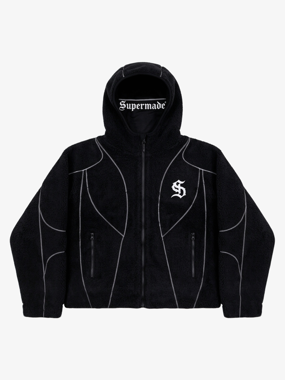 Contrast Stitch Fleece Hoodie Jacket