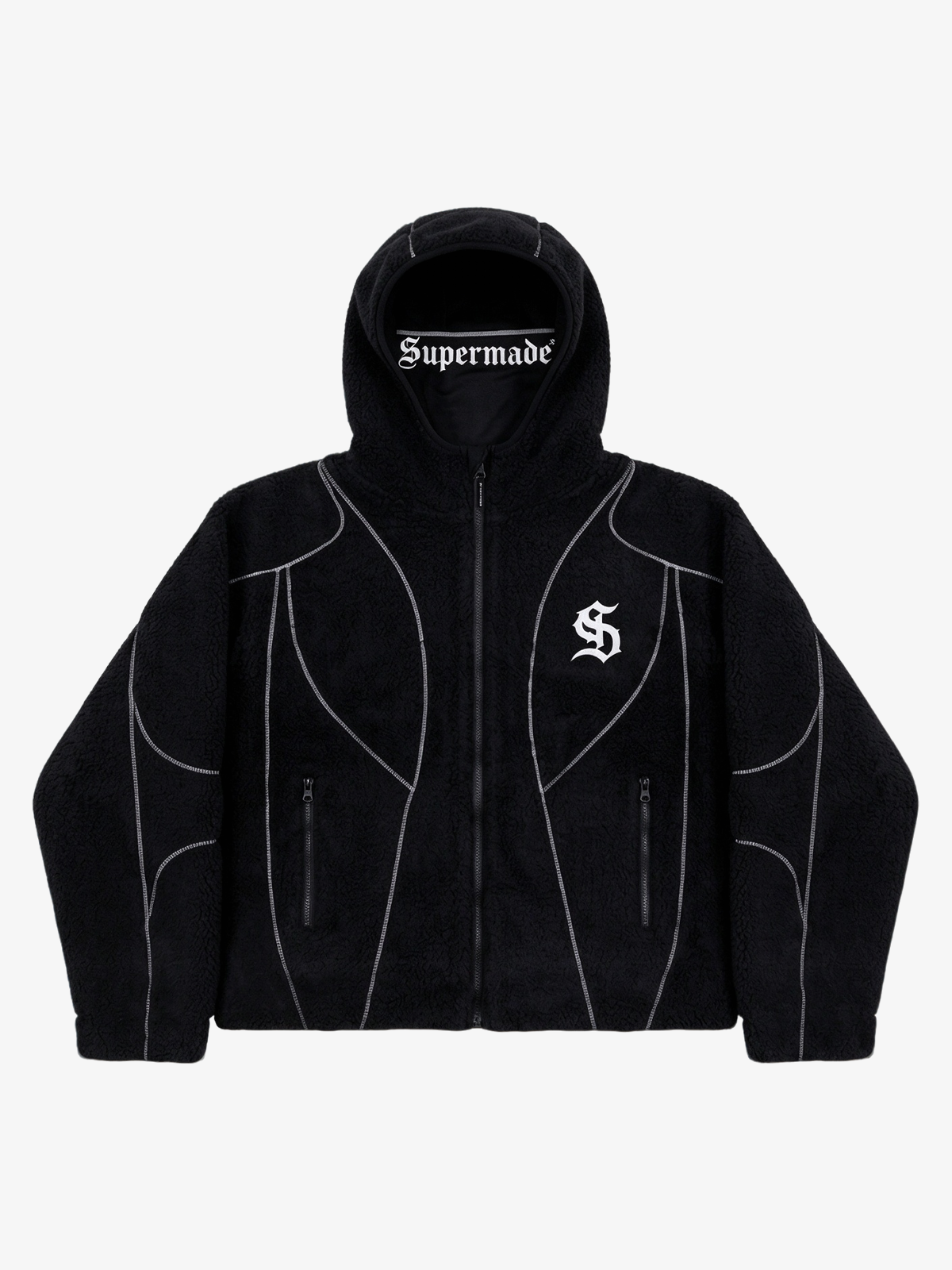 Contrast Stitch Fleece Hoodie Jacket