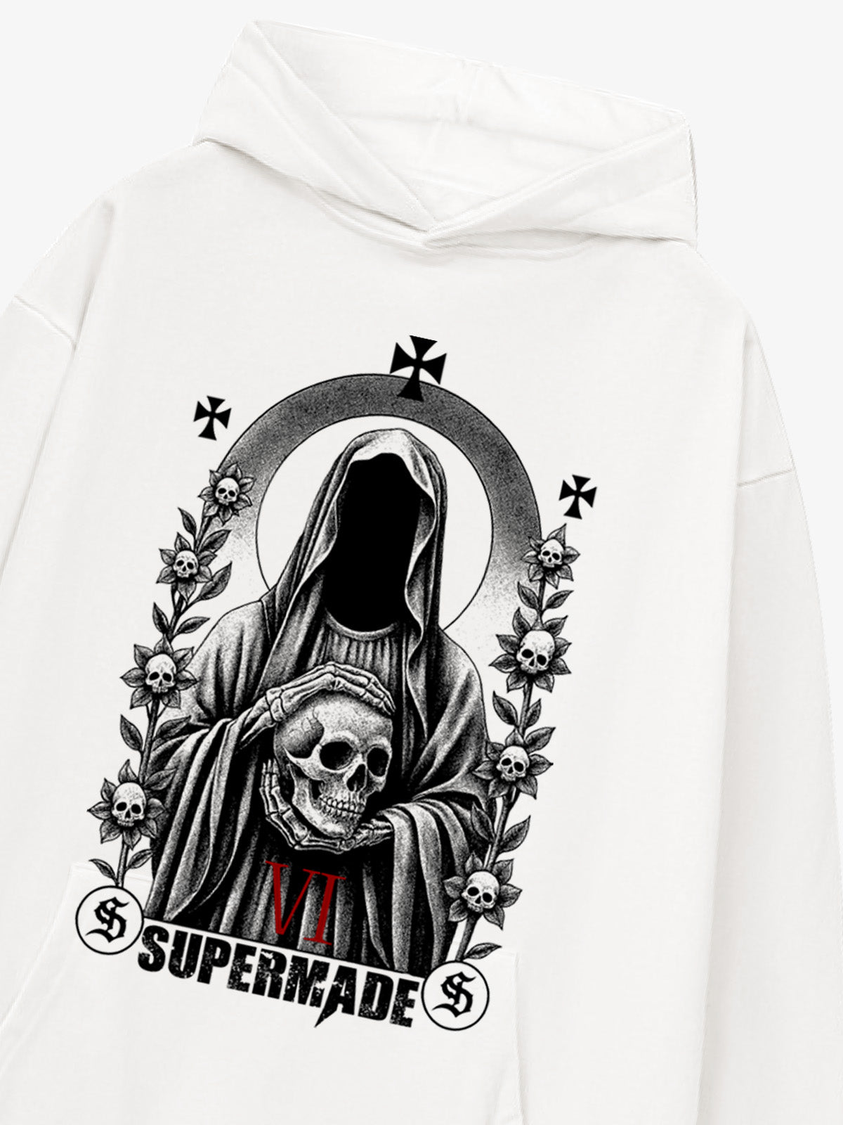 Thesupermade Dark Headless Skull Death Hooded Sweatshirt 