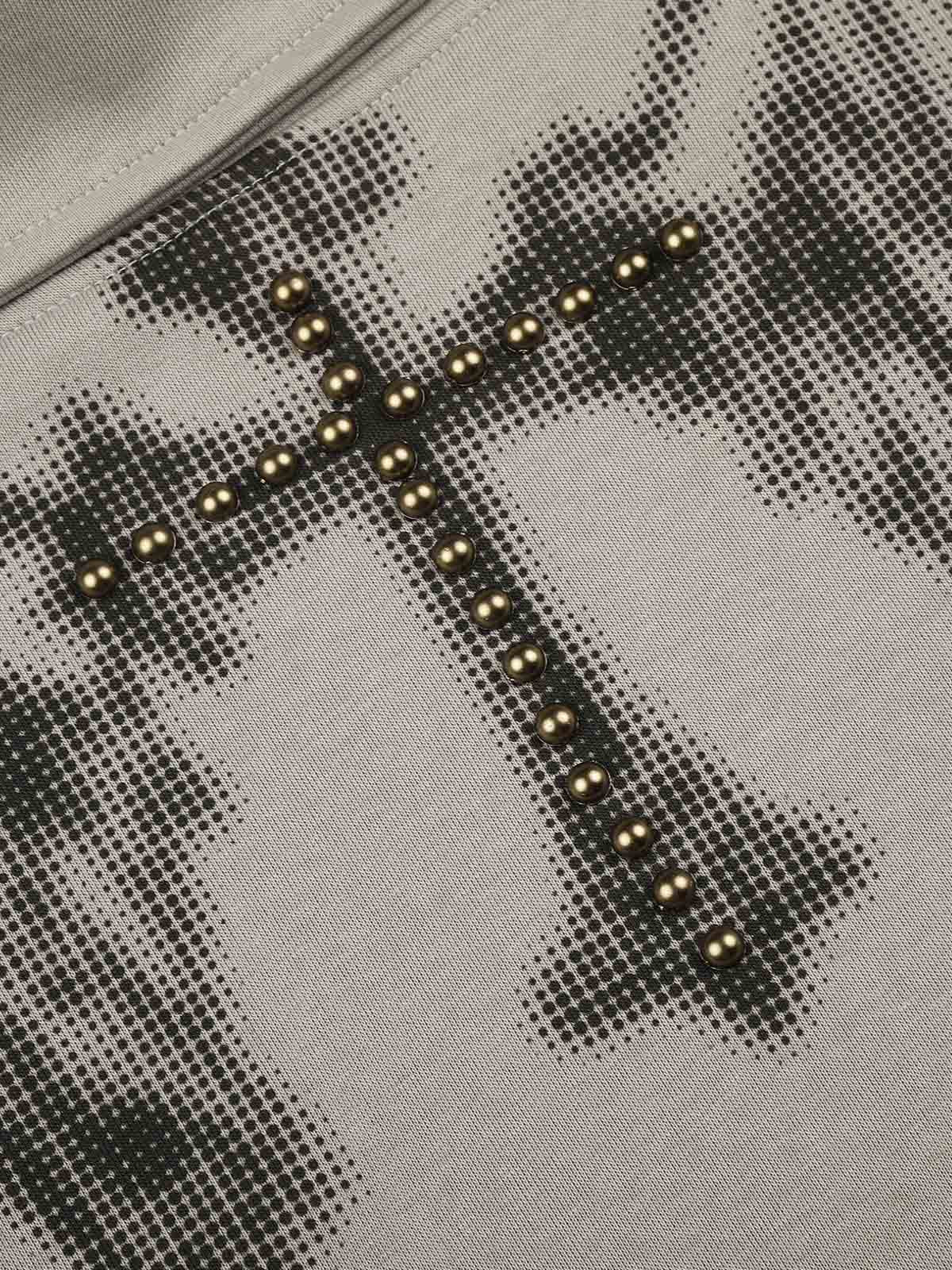 Sweatshirt mit gekreuztem Flügel-Grafik und Strasssteinen