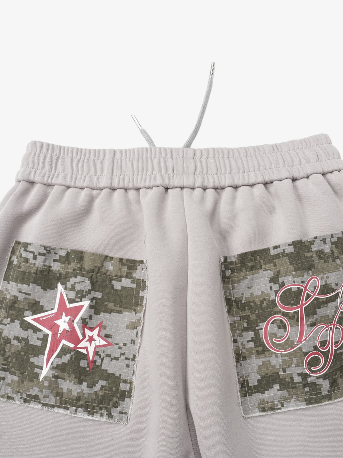 Retro Camouflage Star Patch Colorblock Casual Pants 