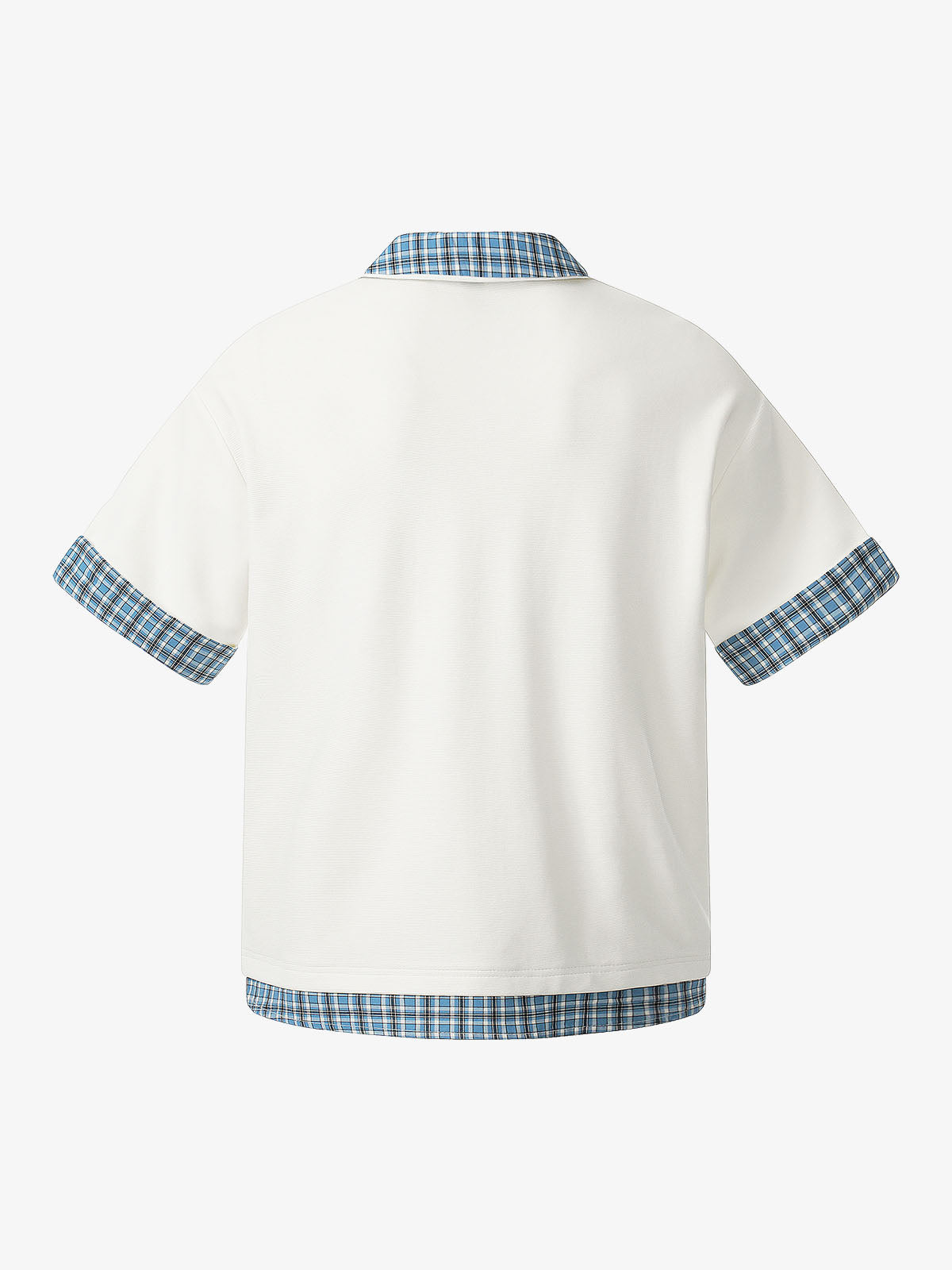Poloshirt aus Piqué-Baumwolle mit kariertem Kontrastkragen und -bündchen