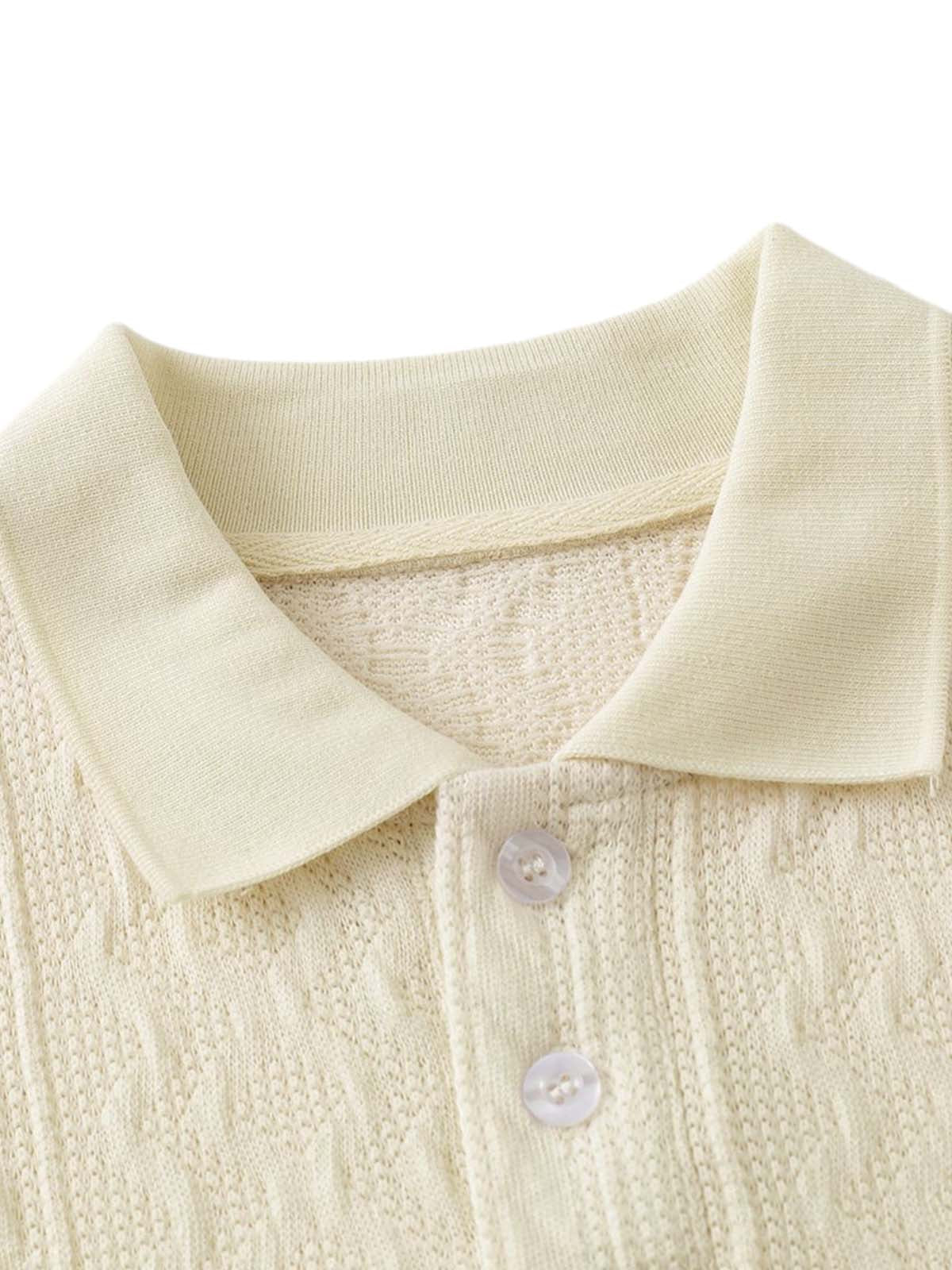 Vintage Print Lapel Short Sleeve Polo Shirt 