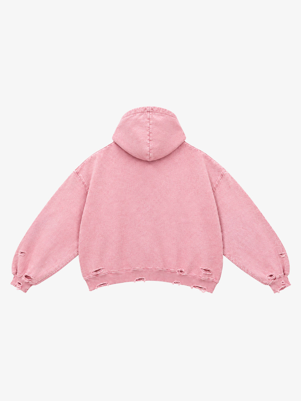 Smiley Face Zip-Pocket Distressed Cropped Hoodie - Supermade