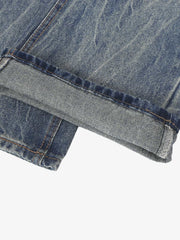 Retro Washed Faded Flared Jeans 