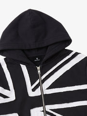 Street Style Union Jack Appliqué Hoodie