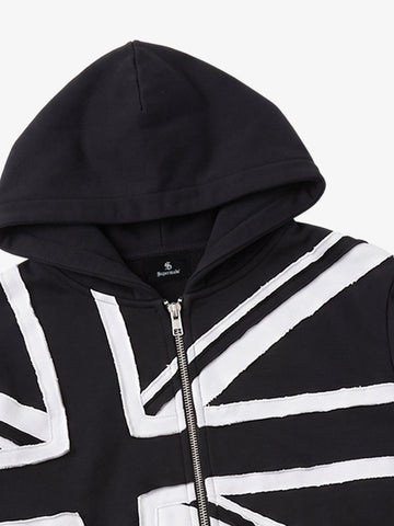 Street Style Union Jack Appliqué Hoodie