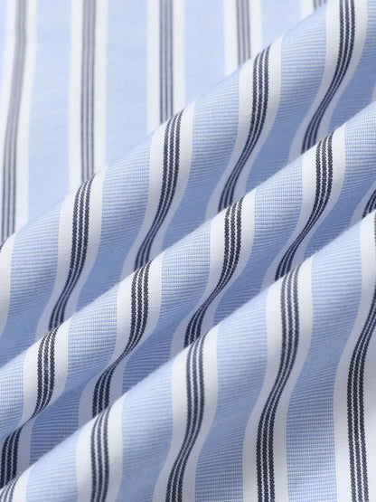 Striped Button-Up Shirt with Bold Floral Design 