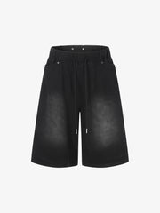 Shorts mit Kordelzug und Used-Look