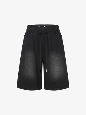 Drawstring Distressed Shorts
