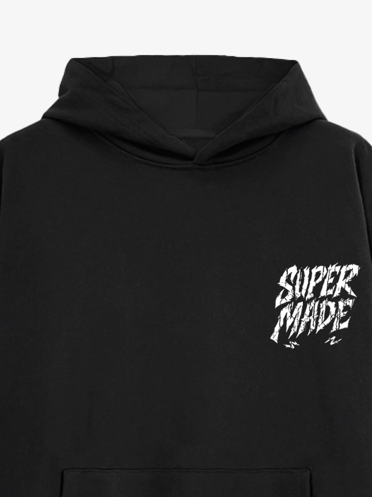 Distressed Graphic Hoodie with Bold Angel Wings Design for Men 