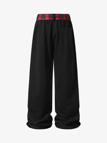 Plaid Embroidered Sweatpants