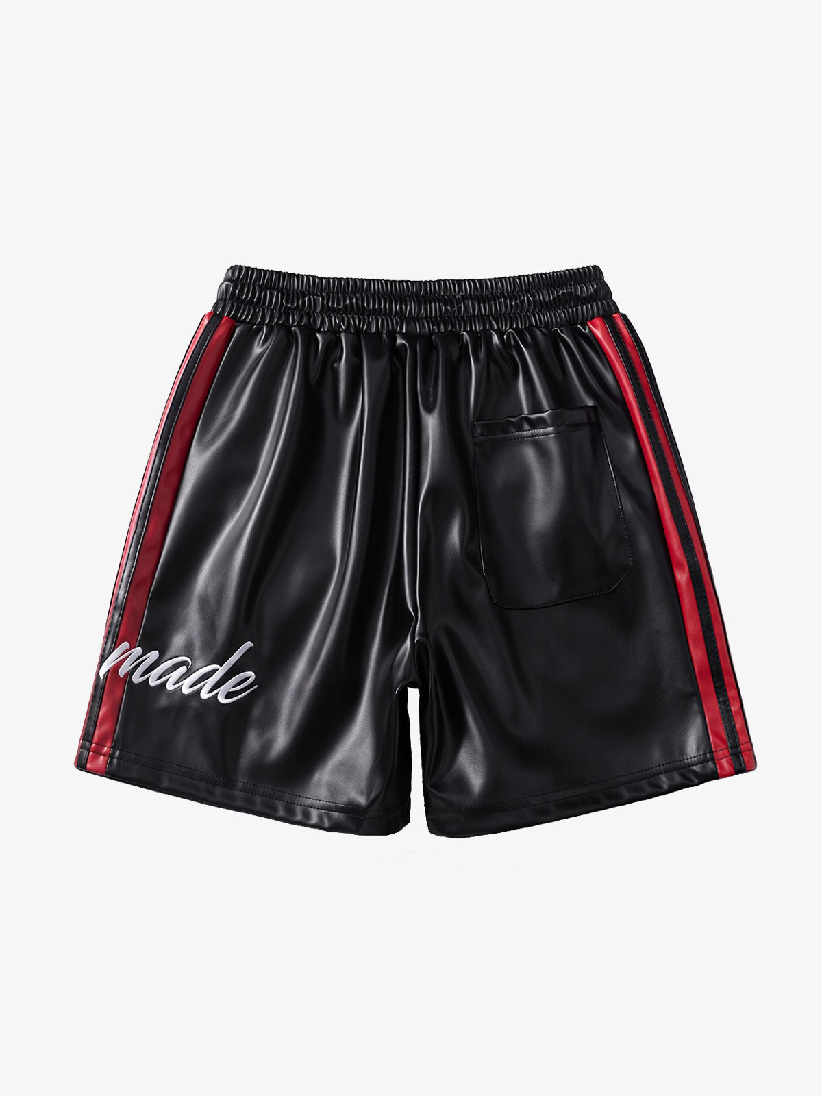 Striped Racing Faux-Leather Shorts 