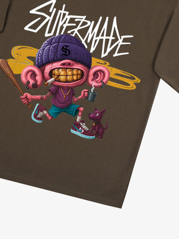 Thesupermade Cartoon Graffiti Trendy Weird Kid T-Shirt 