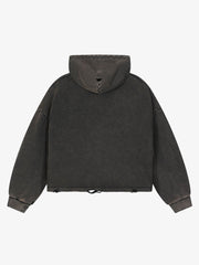 Anti-War Graphic Washed Boxy Hoodie