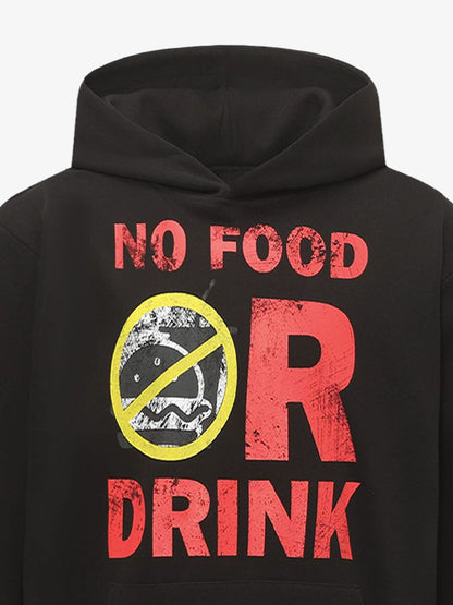No Food or Drink Graphic Hoodie for Casual Wear 