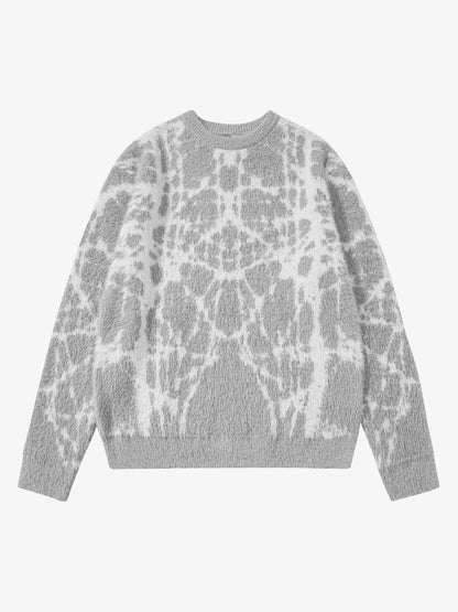 Abstract Ink Print Knit Sweater
