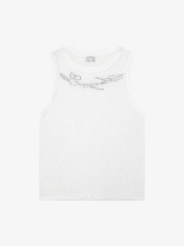 Floral and Letter Embroidered Vest