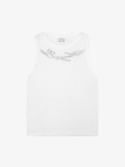 Floral and Letter Embroidered Vest