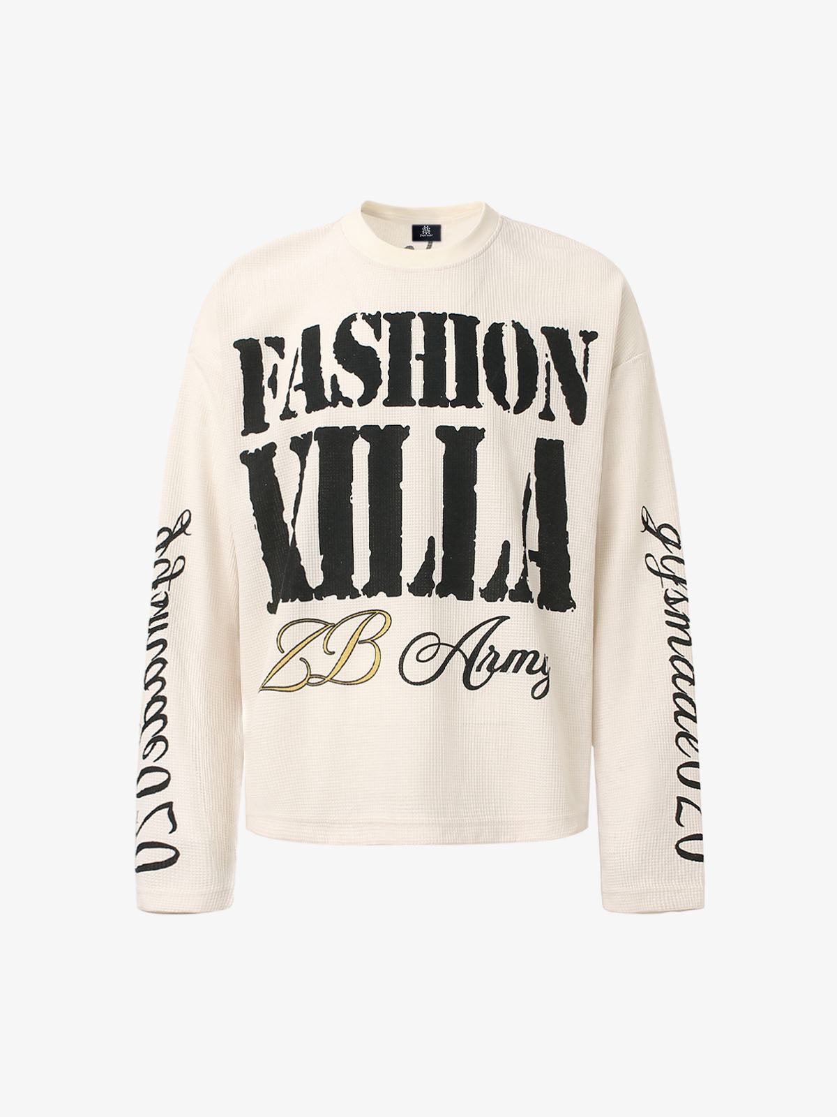 Thesupermade Retro Letter Print Long-sleeved T-shirt 
