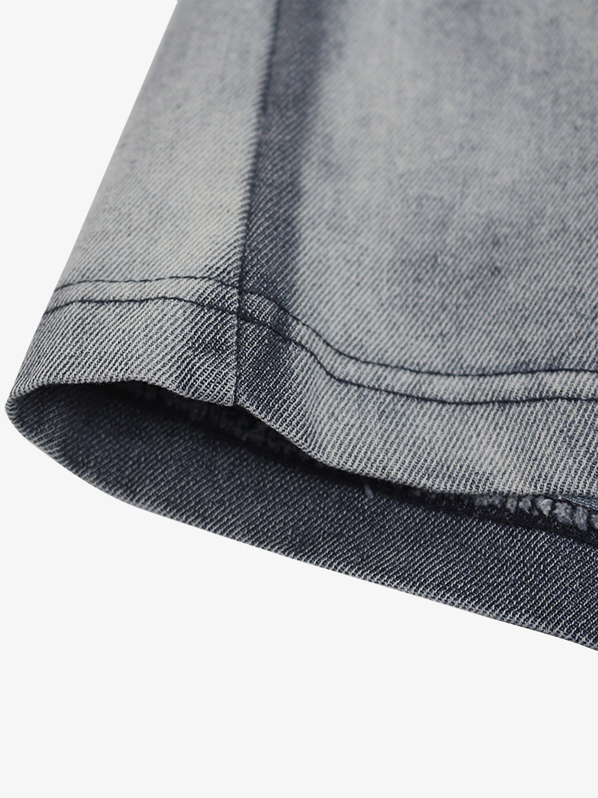 Ombre Washed Denim T-Shirt – Oversized Cotton Short Sleeve Tee