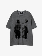Acid Wash Figure Graphic Oversized T-Shirt 