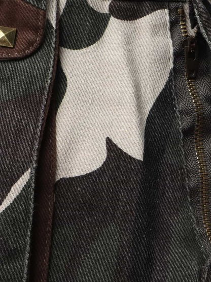 Retro Union Flag Patch Camouflage Cargo Pants 