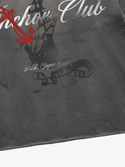 Distressed Anchor Graphic Long Sleeve Tee