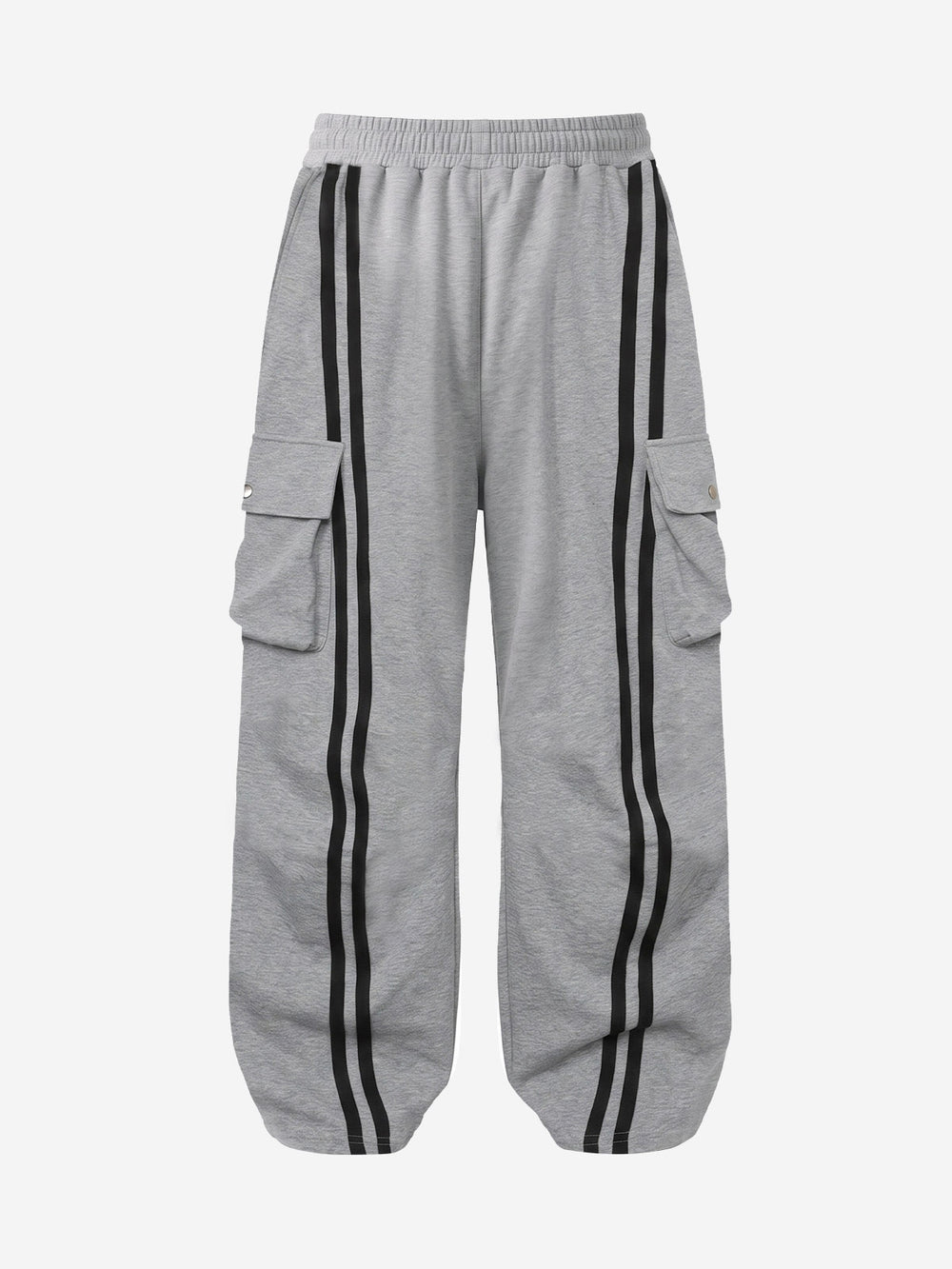 Badge Embroidered Color Block Striped Sweatpants