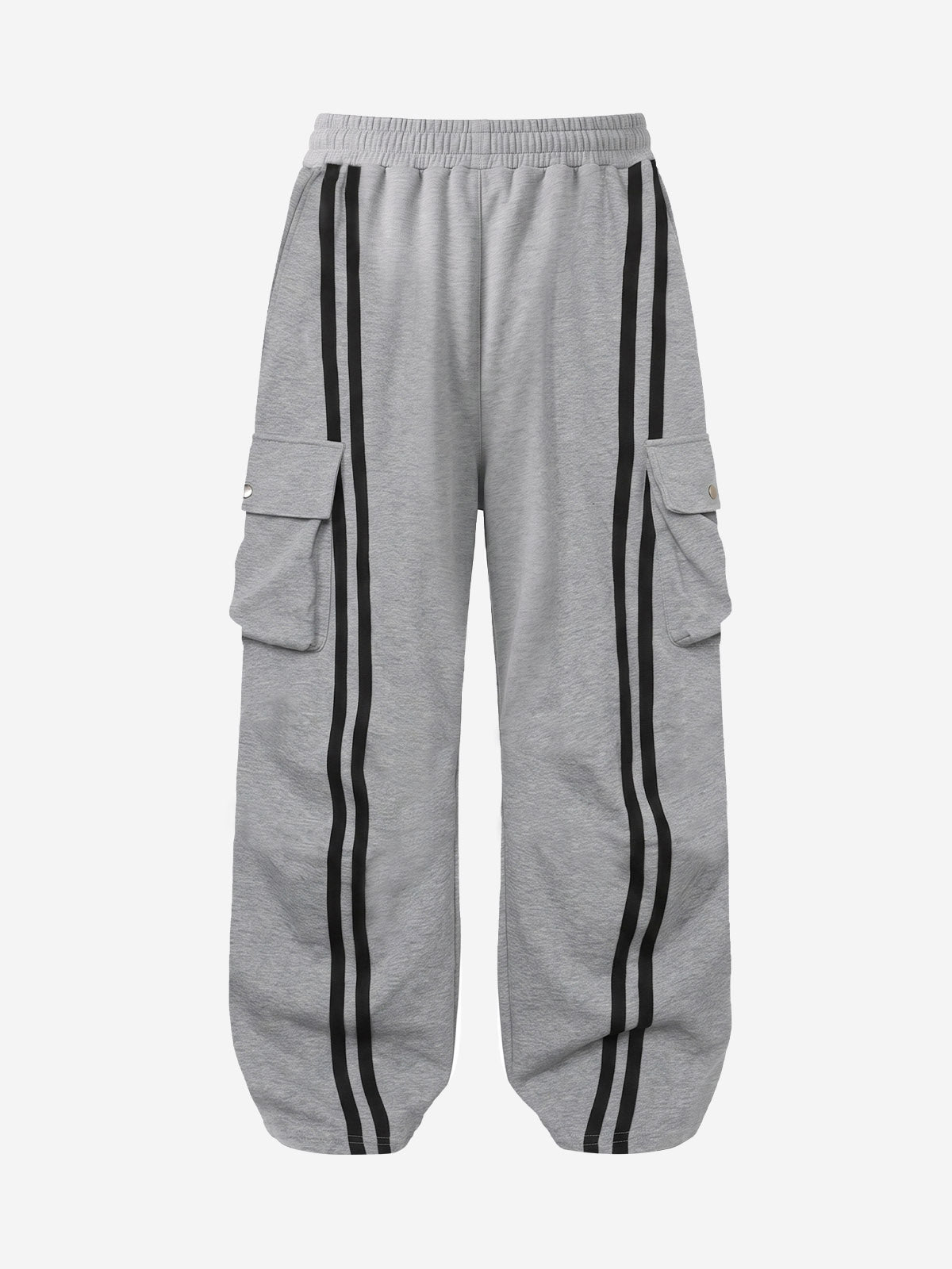 Badge Embroidered Color Block Striped Sweatpants