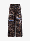 Bold Leopard Print Distressed Wide-Leg Jeans 