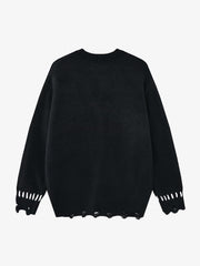 Cross Spider Jacquard Knit Sweater; Black / M, Black / L, Black / XL, Black / 2XL