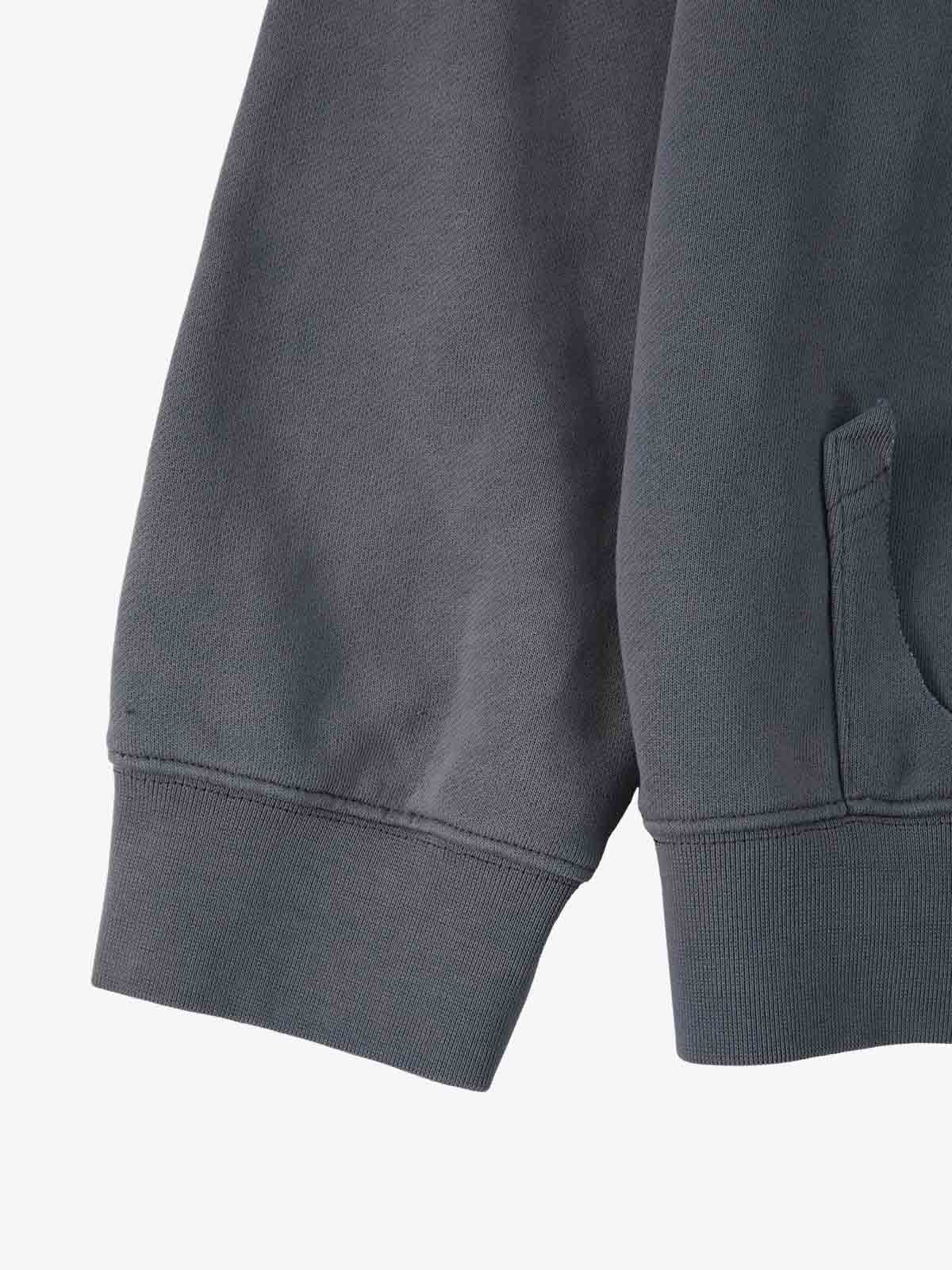 Supermade Gradient Eagle Embroidery Distressed Stand Collar Sweatshirt Jacket 