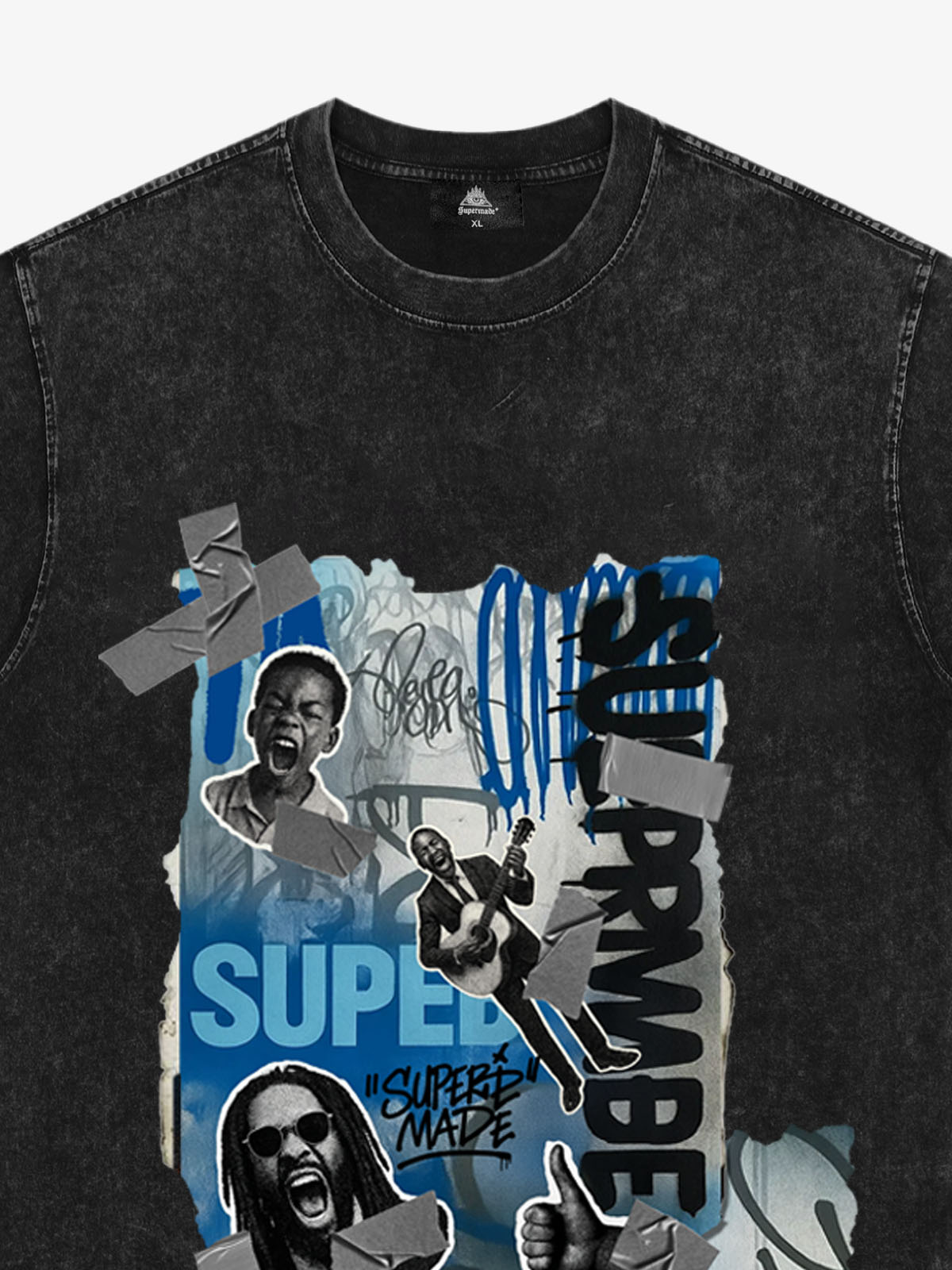 Supermade Trendy Retro Hip-Hop Character T-Shirt 