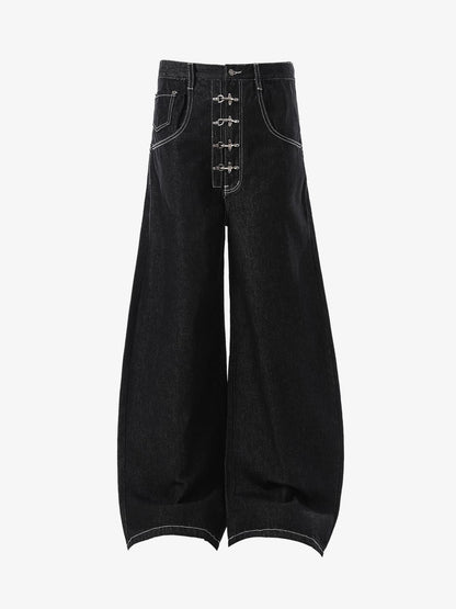 High-Waisted Wide-Leg Cargo Pants with Unique Pocket Design 